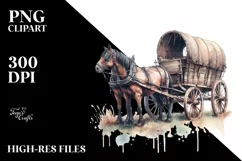 Vintage Dirty Horse Wagon Huge PNG Product Image 1