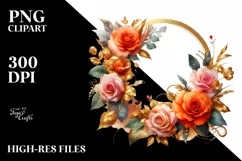 Abstract Summer Golden Roses PNG Product Image 1