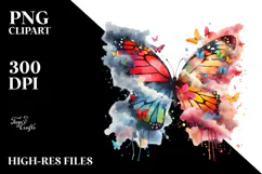 Colorful Butterfly Silhouettes PNG Product Image 2