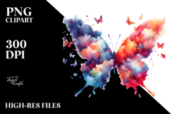 Colorful Butterfly Silhouettes PNG Product Image 2