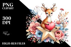 Colorful Deer Sitting on a Star PNG Product Image 2