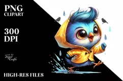 Excited Baby Bird Running, High-Quality PNG Product Image 1