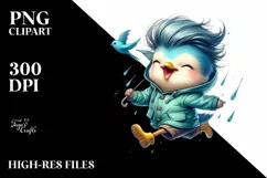 Colorful Quirky Bird, Transparent PNG Product Image 1