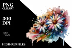 Vibrant Pastel Wooden Daisy PNG Product Image 1