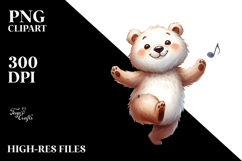Funny Dancing Bear White Background Clipart Product Image 2