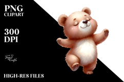 Funny Dancing Bear White Background Clipart Product Image 2
