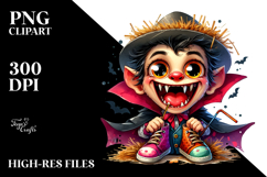 Overjoyed Vampire with Mismatched Shoes PNG Product Image 2