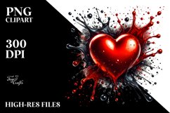 Red Splashy Heart Digital Painting PNG Product Image 2