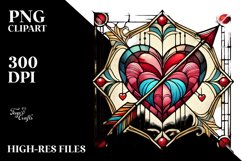 Simple Retro Stained Heart with Arrow PNG Product Image 2