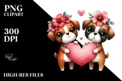 Cute Boxer Holding Heart PNG Product Image 2