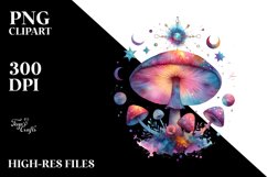Magical Celestial Mushroom | Clipart Product Image 3