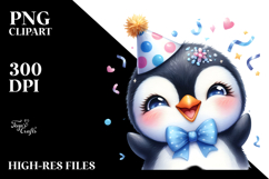 Baby Penguin Party Hat Watercolor Product Image 2