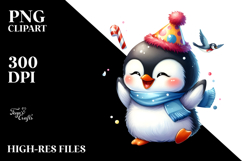 Cute Baby Penguin with Party Hat, PNG Product Image 2