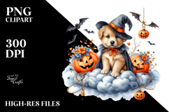 Puppy on Cloud Halloween PNG Product Image 2
