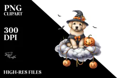 Puppy with Jacko Landerns Watercolor PNG Product Image 2