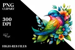 Vibrant Watercolor Bird PNG Product Image 3