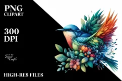 Vibrant Watercolor Bird PNG Product Image 3