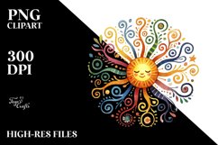 Colorful Whimsical Sun PNG Product Image 2