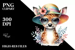 Colorful Baby Deer with Sun es and Sun Hat Product Image 1
