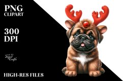 Enthusiastic Bullmastiff in Christmas Theme PNG Product Image 3