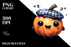 Funny Pumpkin Portrait, Transparent PNG Product Image 2