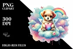 Colorful Boho Puppy Heart PNG Product Image 2