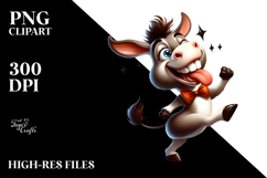 Cartoony Donkey with Bow Tie PNG Product Image 2