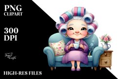 Old Lady Character Holding a Tea Cup Product Image 3