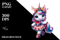 Baby Unicorn in Folk Dancer Costume PNG Product Image 2