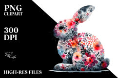 Watercolor Bunny Silhouette PNG Product Image 2