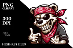 Aggressive Skull Illustration, High-Res PNG Product Image 2