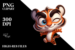 Cute Tiger with Flower Crown, Transparent PNG Product Image 2
