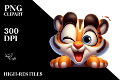Cute Tiger with Winking Eye, Transparent PNG Product Image 2