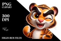 Cute Tiger with Winking Eye, Transparent PNG Product Image 2