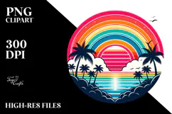 Retro Tropical Rainbow Sunset, 20 oz Tumbler Product Image 2
