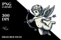 Vintage Hand Drawn Cupid Heart PNG Product Image 2