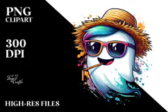Funny Ghost with Cool Hair PNG Product Image 2