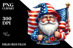 Detailed Patriotic Gnome | Clipart Product Image 1
