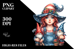 watercolor patriotic farmer gnome Product Image 2