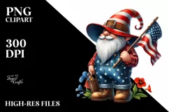 Detailed Patriotic Gnome | Clipart Product Image 3