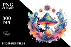 Vibrant Magical Celestial Mushroom Tarot PNG Product Image 2