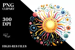 Very Simple Colorful Sun, Transparent PNG Product Image 2