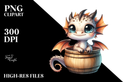 Cute Baby Dragon Smiling in Jar | Clipart Product Image 2