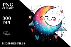 Colorful Half Moon with Hearts, Transparent PNG Product Image 2
