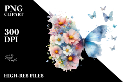 Spring Butterfly Flowers PNG Product Image 2