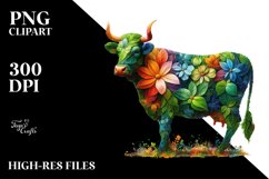 Vibrant Watercolor Cow PNG Product Image 3