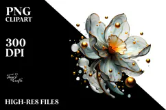 Elegant Narcissus Flower Watercolor PNG Product Image 2