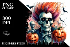 Skull with Hair, Transparent PNG Product Image 1