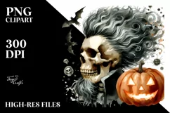 Skull with Hair, Transparent PNG Product Image 3