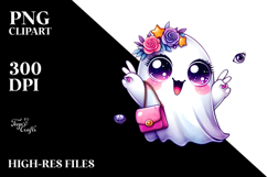 Glam Ghost with Big Eyes PNG Product Image 2
